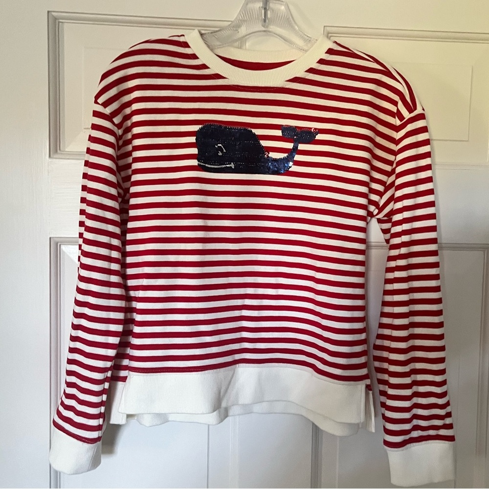 Vineyard Vines Flip Glitter Whale Sweatshirt